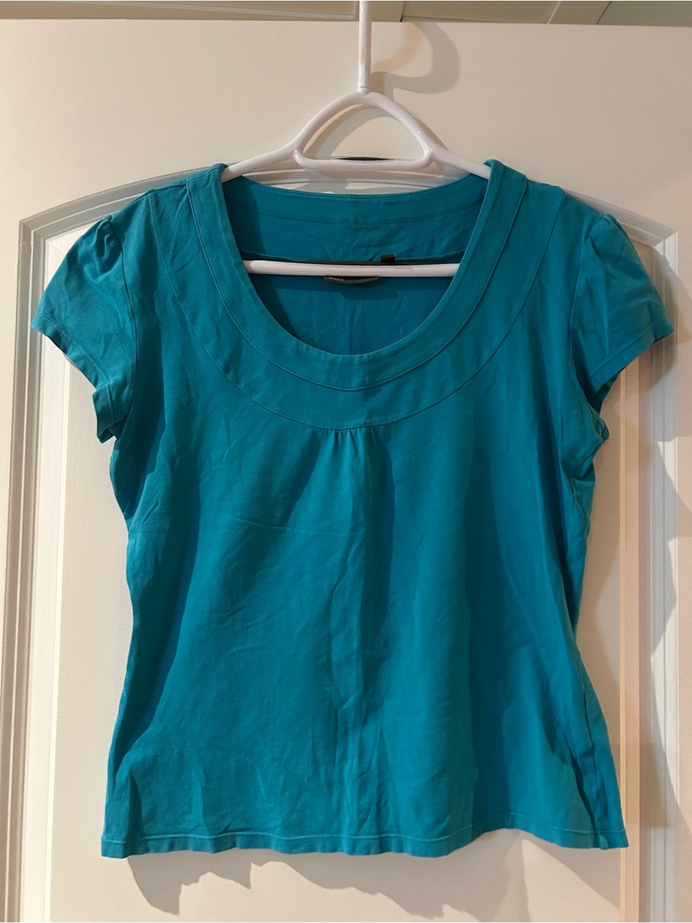 Women’s Teal Scoop Neck Short Sleeve Top